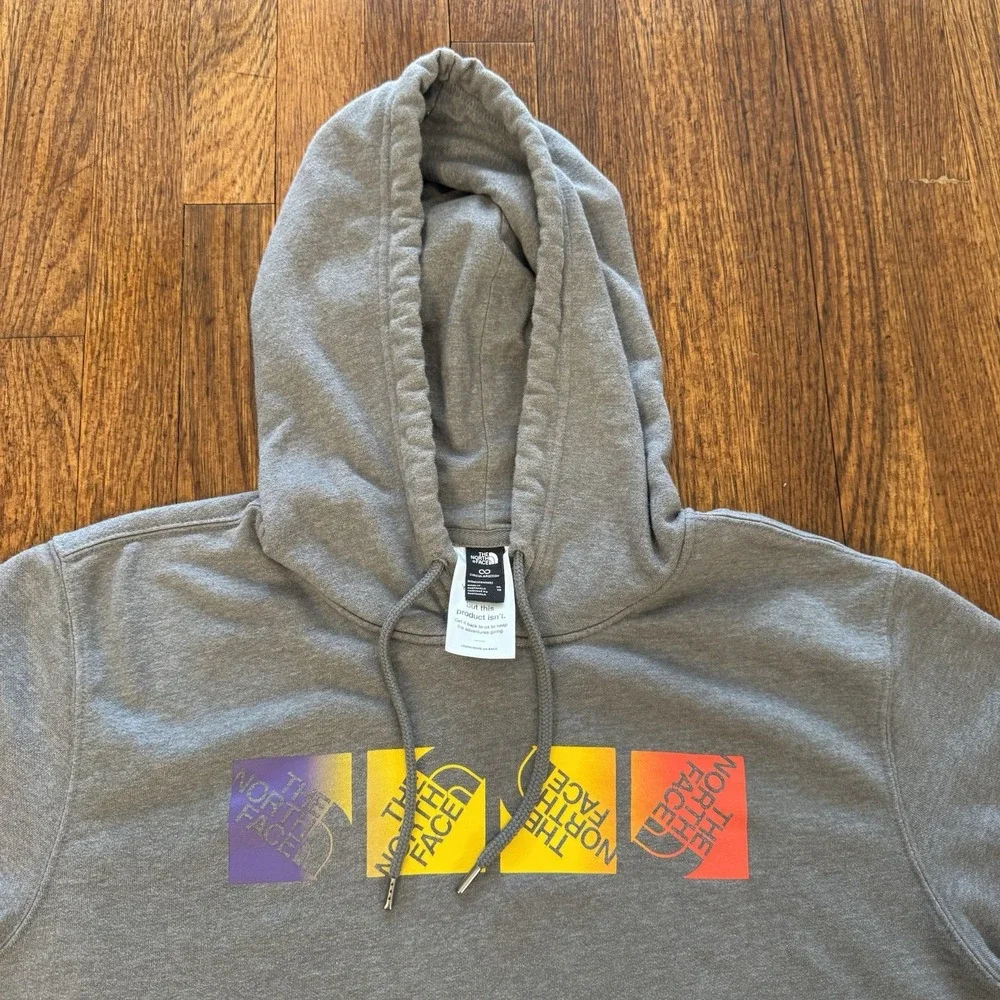 The North Face Hoodie Multi-colored Gradient Logo Graphic Pullover Sweatshirt XL